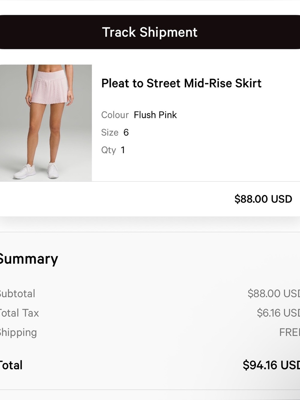 Lululemon Pleat to Street Athletic Skirt Skort Flush Pink Size 6